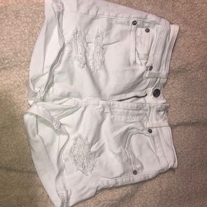 American eagle white denim shorts